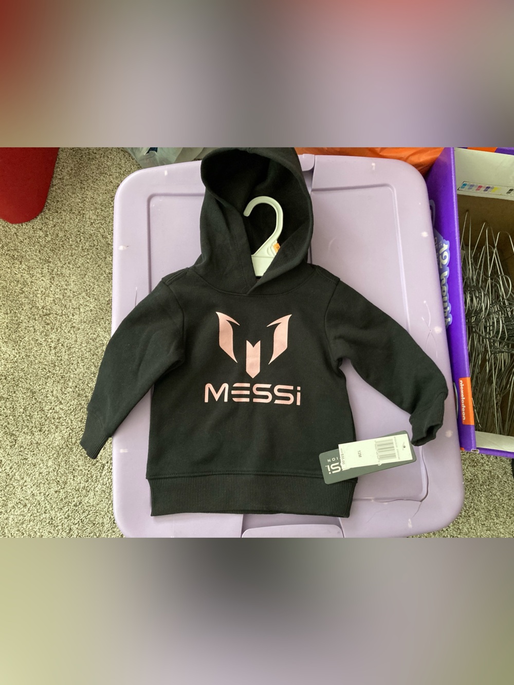Black & Pink Messi Hoodie Size 12M